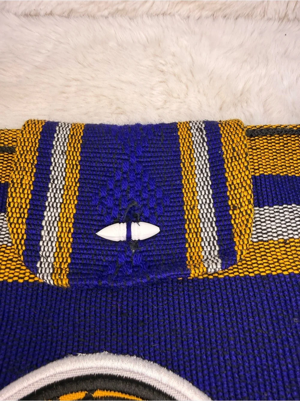 Los Angeles LAKERS Knitted Backpack Sack Bag Drawstring Woven Serape Style OS